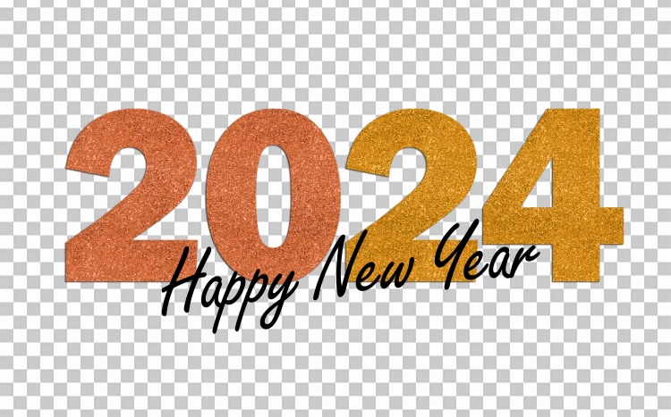 2024 Feliz Ano Novo Glitter Imagens Png