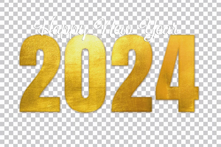 3d Ouro 2024 Número Transparente Png 