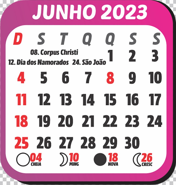 Junho 2023 Calendário PNG Fundo Imagens Baixar