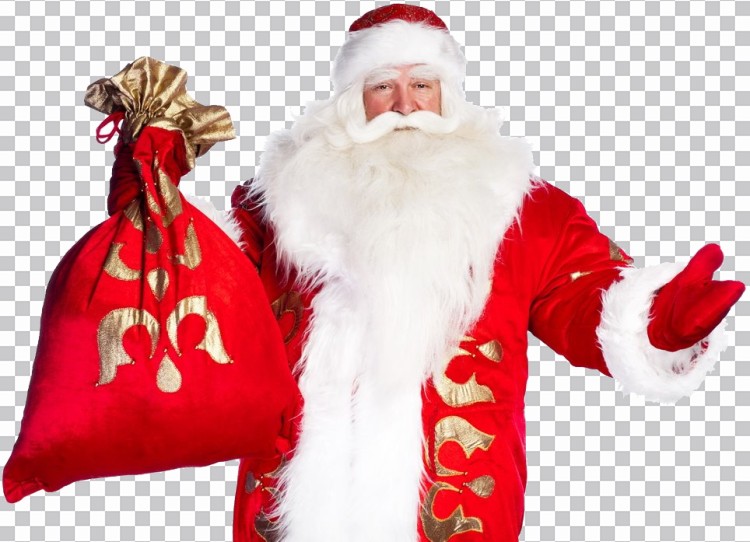 Papai Noel Humano Velho Com Presente Png Imagens Transparente